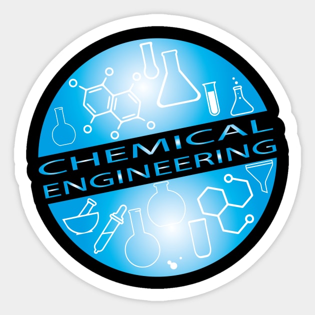 Chemical engineering text, globe design Sticker by PrisDesign99